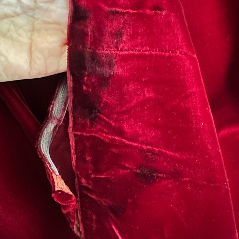 Vintage 1960's Juniors Formal Pink & Burgundy Long Dress Velvet & Nylon Size 7/8 - Picture 12 of 13